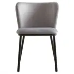 Silla De Comedor Cocina Cozy Tapizada En Terciopelo Velvet Gris