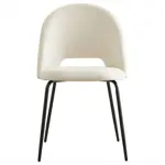 Silla De Comedor Cocina Mylo Tapizado En Terciopelo Velvet Beige Claro