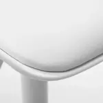 Taburete Tulip Barra Regulable Hidráulico Giratorio Ecocuero Blanco