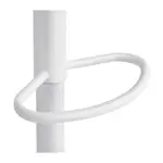 Taburete Tulip Barra Regulable Hidráulico Giratorio Ecocuero Blanco