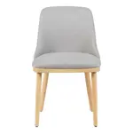 Silla De Comedor Glow Lino Gris Y Estructura Madera Haya Laqueada