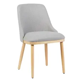 Silla De Comedor Glow Lino Gris Y E...