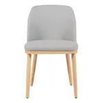 Silla Shine De Comedor Lino Gris Estructura Madera Haya Laqueada