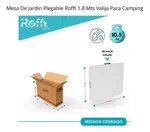 Mesa De Jardin Plegable Rofft 1.8 Mts Valija Para Camping