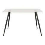 Mesa Porter Tracy Comedor 140x80cm De Vidrio Patas De Caño