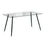 Mesa Porter Tracy Comedor 140x80cm De Vidrio Patas De Caño