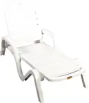 Reposera Toronto F757000 - 5 Posiciones, Ruedas, Resistente a UV, Blanca