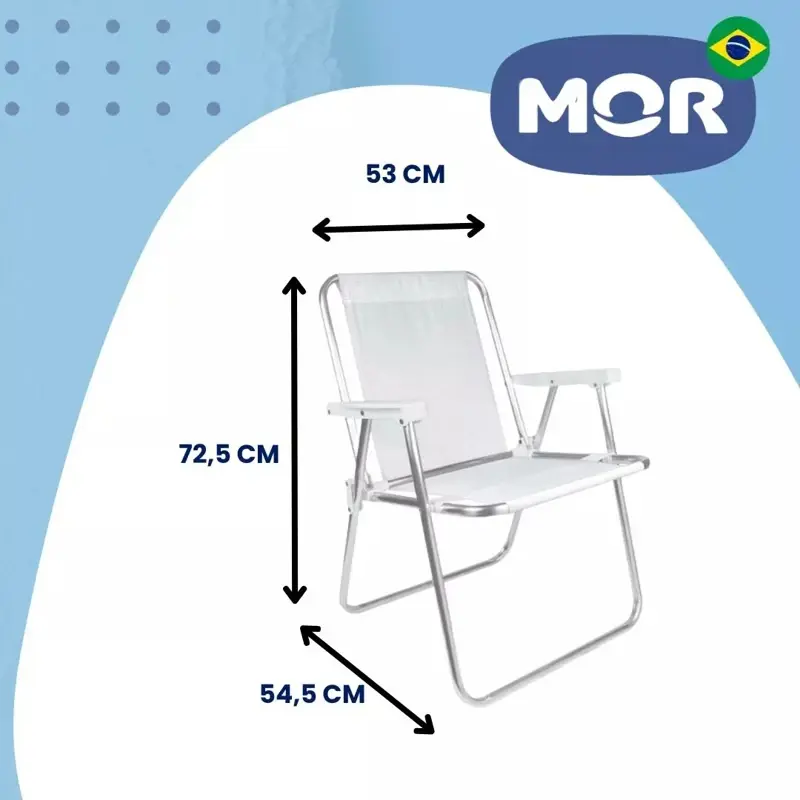 Silla Alta de Aluminio Mor Sannet Playa Camping 110 Kg