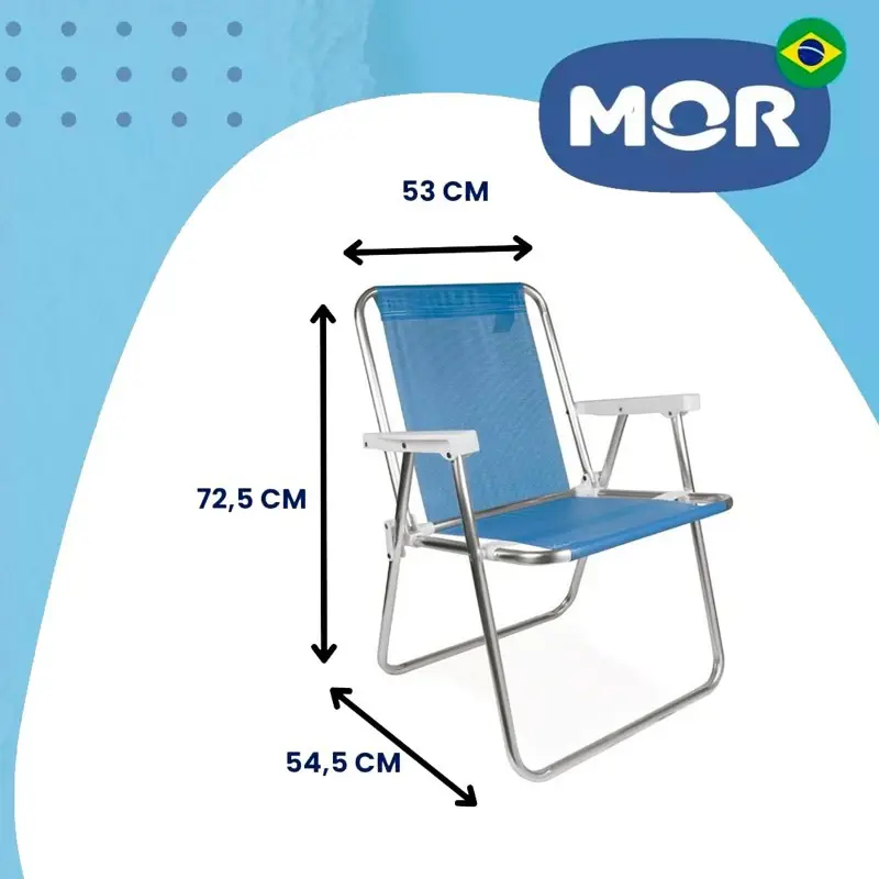 Silla Alta de Aluminio Mor Sannet Playa Camping 110 Kg