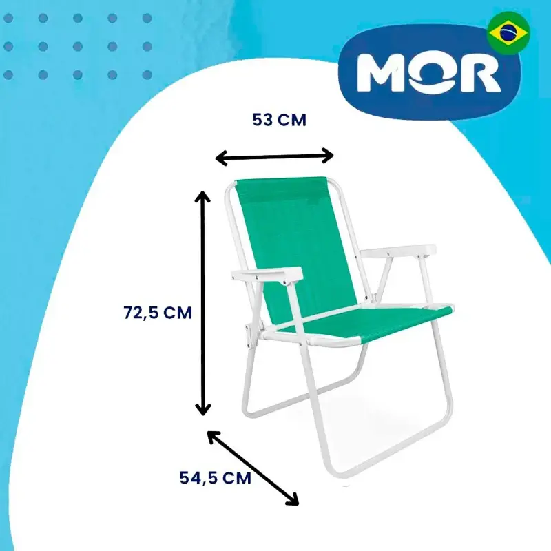 Silla Alta de Acero Mor Sannet Playa Camping 110 Kg