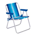 Silla Alta Infantil Plegable Mor De Aluminio Color Azul
