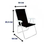 Reposera Sillón Alto Mor Conforto de Aluminio Color Negra