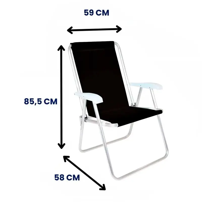 Reposera Sillón Alto Mor Conforto de Aluminio Color Negra