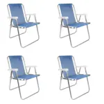 Combo X4 Sillas Alta de Aluminio Mor Sannet Capacidad 110 Kg