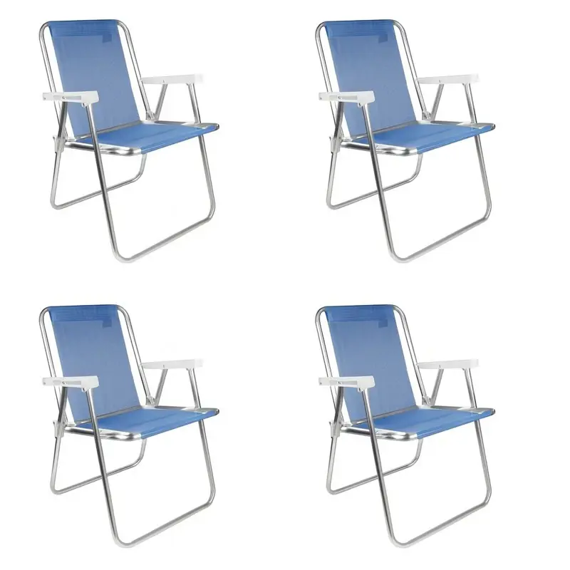 Combo X4 Sillas Alta de Aluminio Mor Sannet Capacidad 110 Kg
