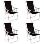 Combo X4 Sillas Confort Mor Sannet Aluminio Cap.120 Kg Negro