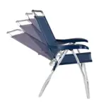 Combo X4 Sillas Reclinables Mor De Aluminio Con Portavasos