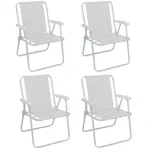 Combo x4 Silla Alta de Acero Mor Sannet Playa Camping 110 Kg