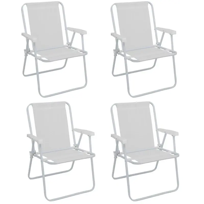 Combo x4 Silla Alta de Acero Mor Sannet Playa Camping 110 Kg