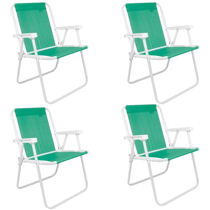 Combo x4 Silla Alta de Acero Mor Sannet Playa Camping 110 Kg