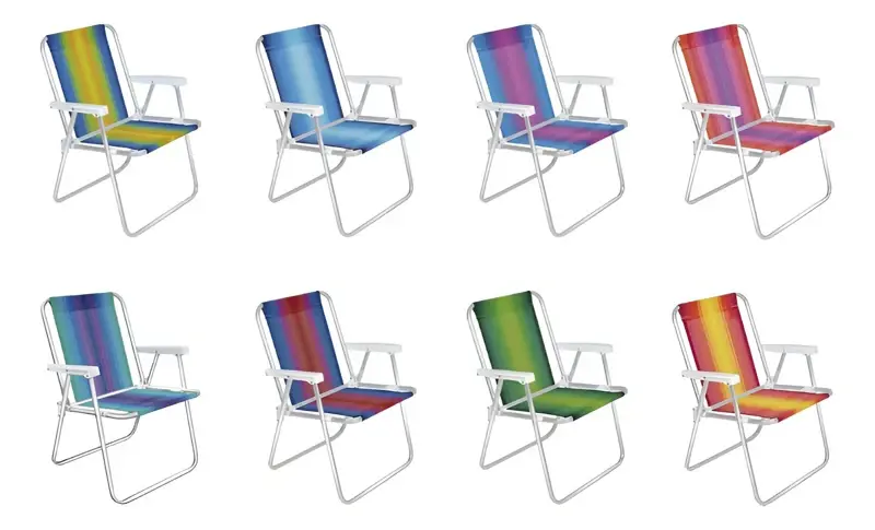 Combo x4 Silla Plegable Alta Aluminio Mor Colores Surtidos