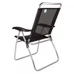Silla Reclinable Mor Boreal De Aluminio C/Portavasos Negra