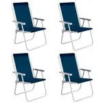 Combo x4 Sillas Confort Mor Azul Sannet Aluminio Cap.120 Kg