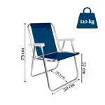 Silla Alta de Playa Sannet Mor de Aluminio Azul Marino