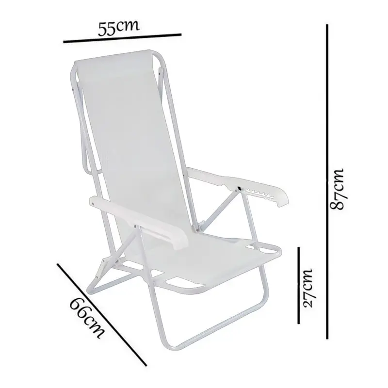 Kit X2 Reposera de Acero Sannet P/Playa 8 Posiciones Mor