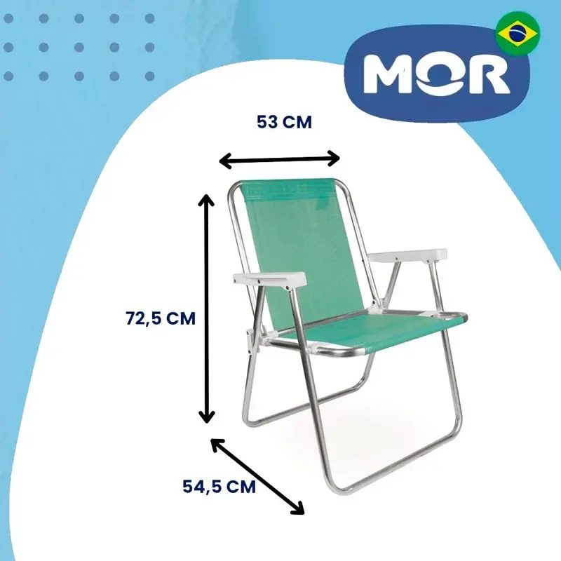 Silla Alta de Aluminio Mor Sannet Playa Camping 110 Kg
