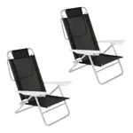 Kit X2 Reposera Silla Playa Aluminio 6 Posiciones Mor Summer
