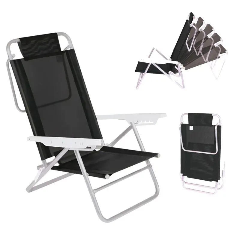 Kit X2 Reposera Silla Playa Aluminio 6 Posiciones Mor Summer