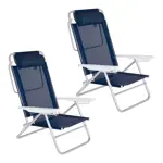 Kit X2 Reposera de Aluminio Plegable 6 Posiciones Mor 120Kg