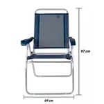 Kit X2 Silla Reclinable Mor Boreal De Aluminio C/Portavasos