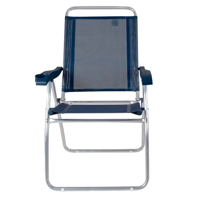 Kit X2 Silla Reclinable Mor Boreal De Aluminio C/Portavasos