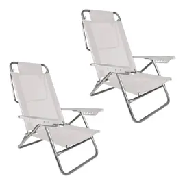 Kit X2 Silla Reposera Aluminio 6 Po...
