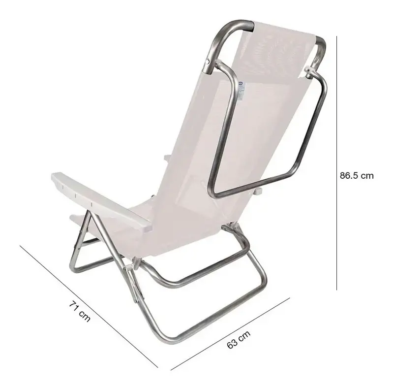 Kit X2 Silla Reposera Aluminio 6 Posiciones Mor 2107 Blanco