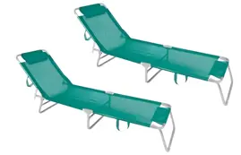 Kit X2 Reposera Camastro Aluminio P...