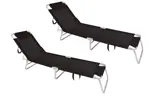 Kit x2 Reposera Camastro Aluminio Plegable 4 Pos. 100 Kg Mor