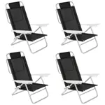 Kit X4 Sillas Reposeras de Aluminio 6 Posiciones Mor Summer