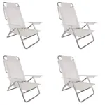 Kit X4 Sillas Reposeras de Aluminio 6 Posiciones Mor Blanco