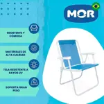 Silla Alta de Acero Mor Sannet Playa Camping 110 Kg