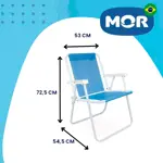 Silla Alta de Acero Mor Sannet Playa Camping 110 Kg