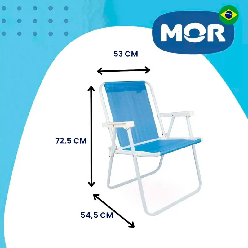 Silla Alta de Acero Mor Sannet Playa Camping 110 Kg