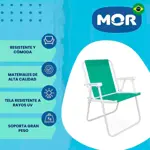 Silla Alta de Acero Mor Sannet Playa Camping 110 Kg