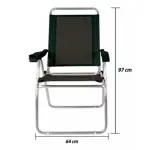 Silla Reclinable Mor Boreal De Aluminio C/Portavasos Negra
