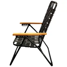 Reposera Lh207 5Pos Caño Ng  Tela Ng 