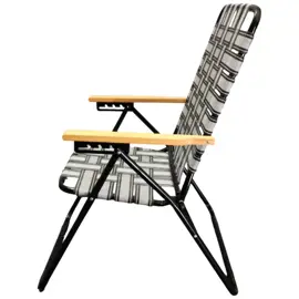 Reposera Lh208 5Pos Caño Ng  Tela Nggr 