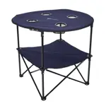 Mesa plegable de camping playa Bynox con posa vasos azul FI-MSPLBA-AZ