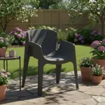 Silla Estilo Libre Apilable Gris Plástico